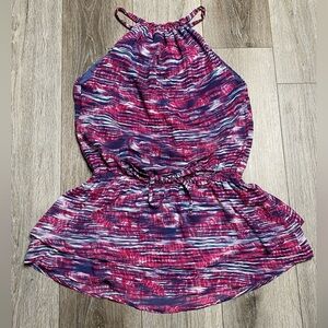 Tommy Girl Halter Tank Peplum Ruffle Blouse Multicolor Size Medium